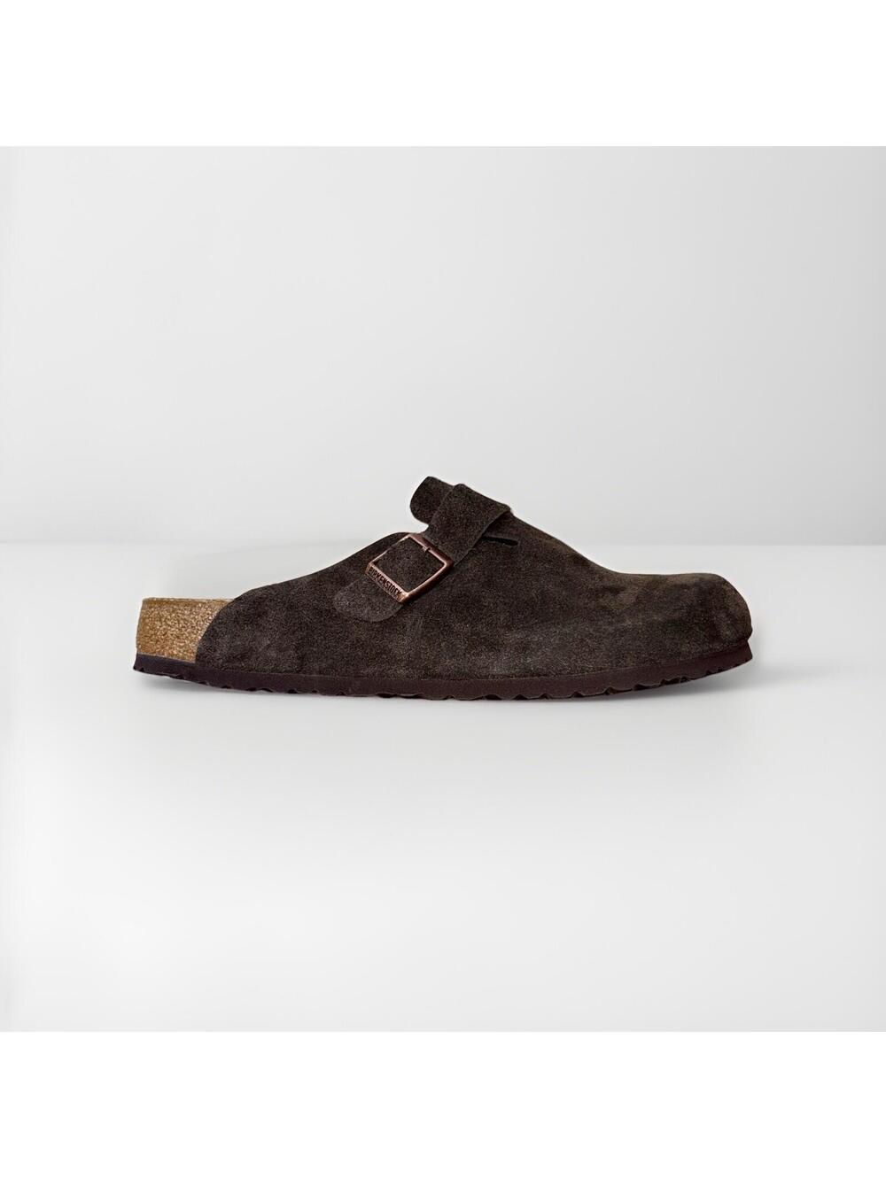 Birkenstock Boston Habana Brown Suede Clogs Soft Footbed Men’s 12 EU 45